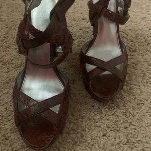 Calvin Klein Red Alligator Look Heels